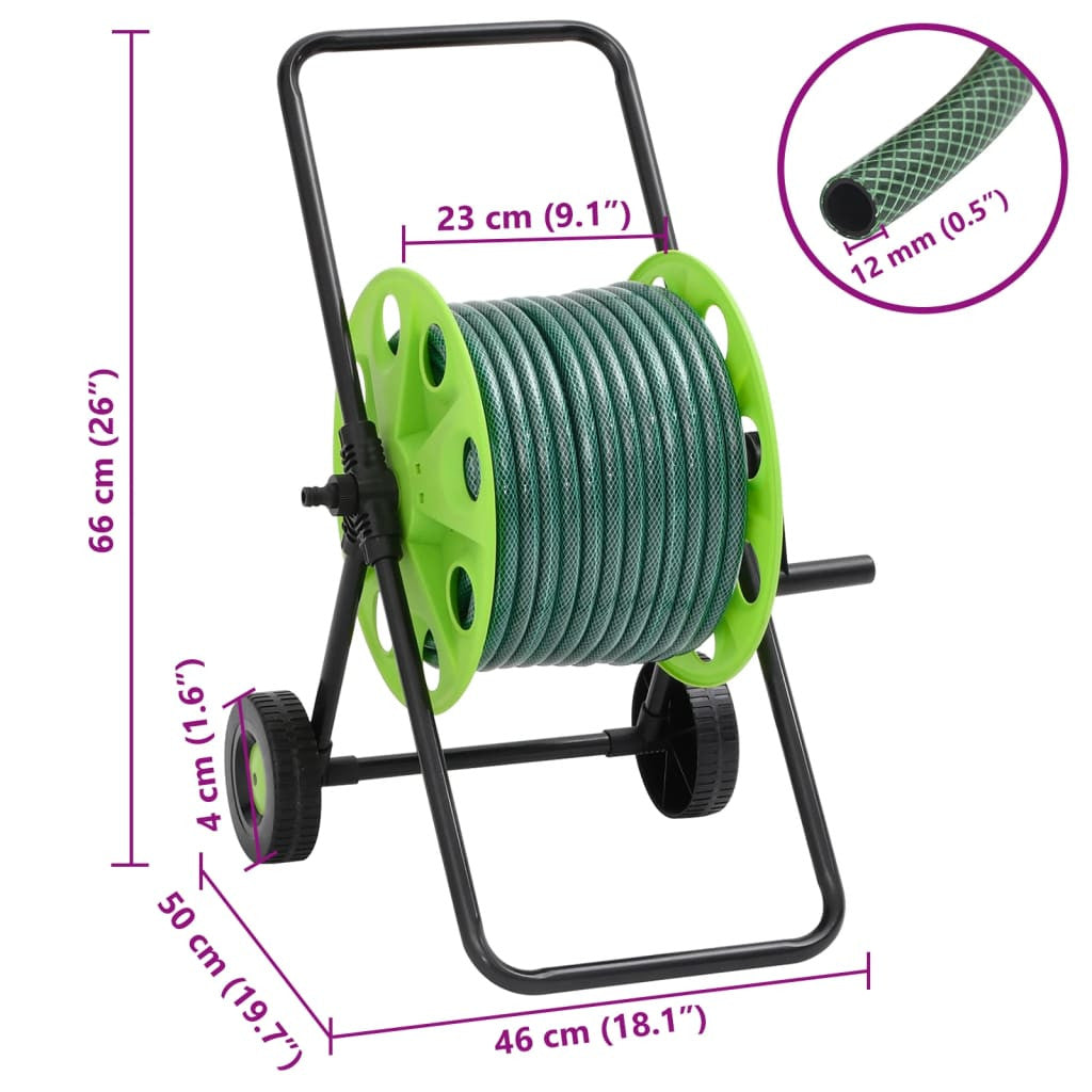 Slangvagn grön med 30 m slang PVC