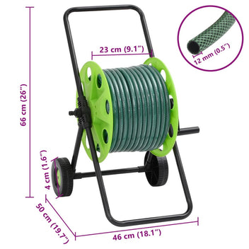 Slangvagn grön med 30 m slang PVC
