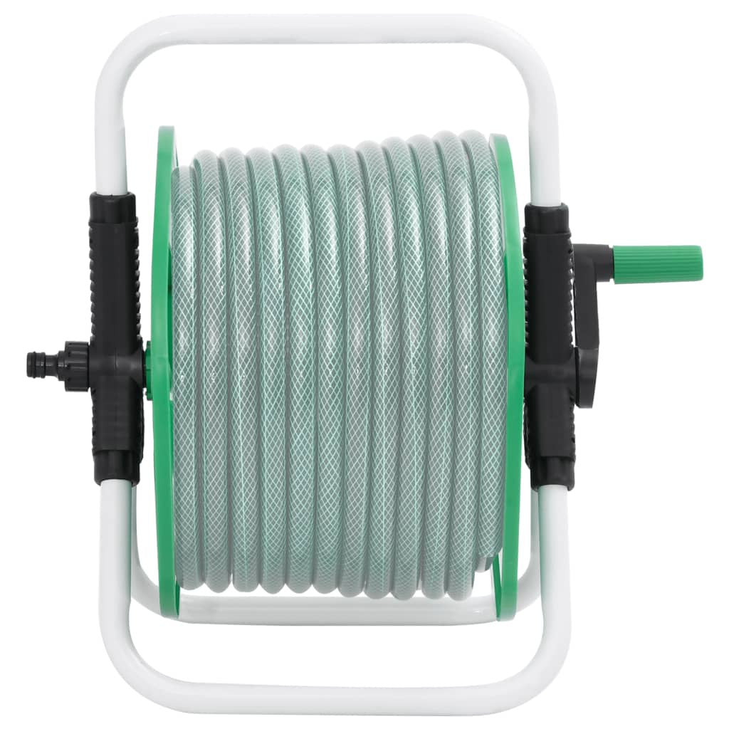 Fristående slangvinda, grön, 45 m, för 1/2" slang, stål