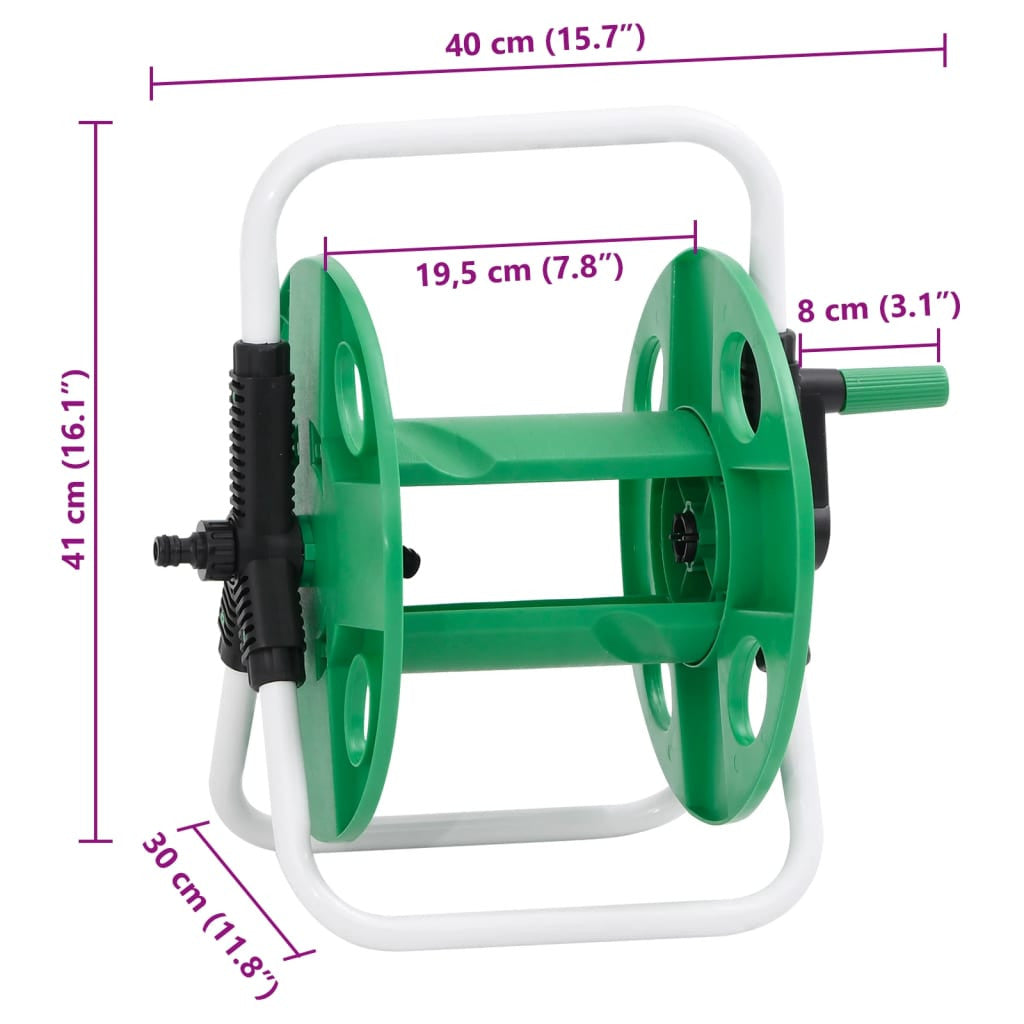 Fristående slangvinda, grön, 45 m, för 1/2" slang, stål