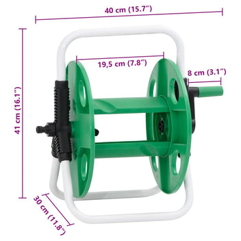 Fristående slangvinda, grön, 45 m, för 1/2" slang, stål