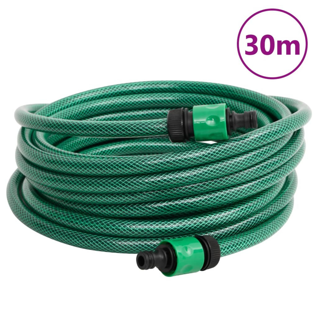 Fristående slangvinda med 30 m grön PVC-slang