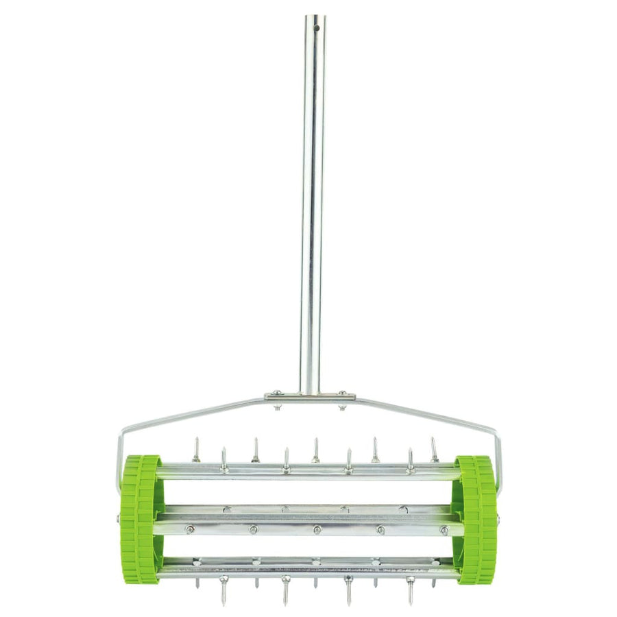 Draper Tools Roterande gräsmattsluftare med spikar 450 mm grön