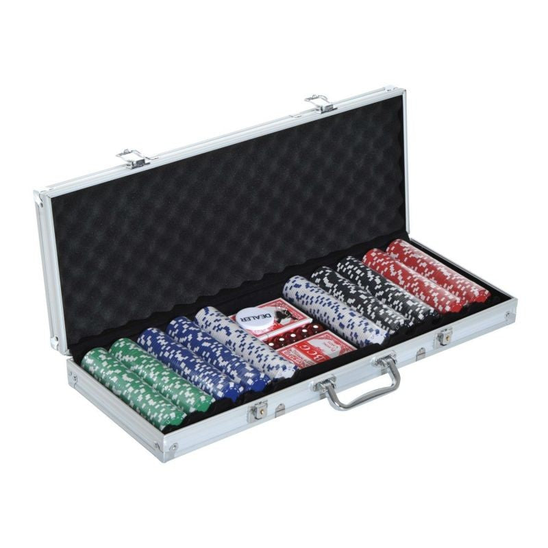 Pokerisalkku 500 pelimerkkiä + 2 korttipakka