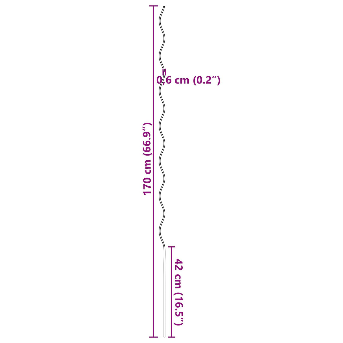 Vridet växtstöd 20 st 170 cm Stål