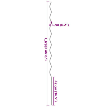 Vridet växtstöd 20 st 170 cm Stål