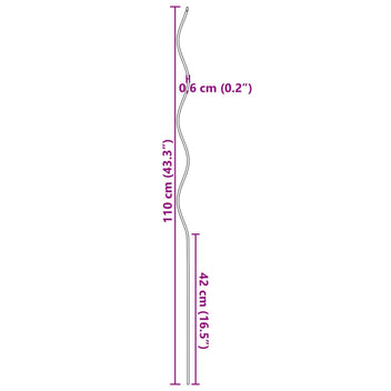 Vridhandtag, 20 st, 110 cm, stål