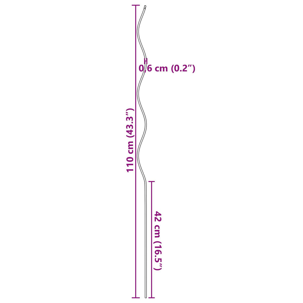 Kierretyt Kasvikannattajat 5 kpl 110 cm Teräksestä