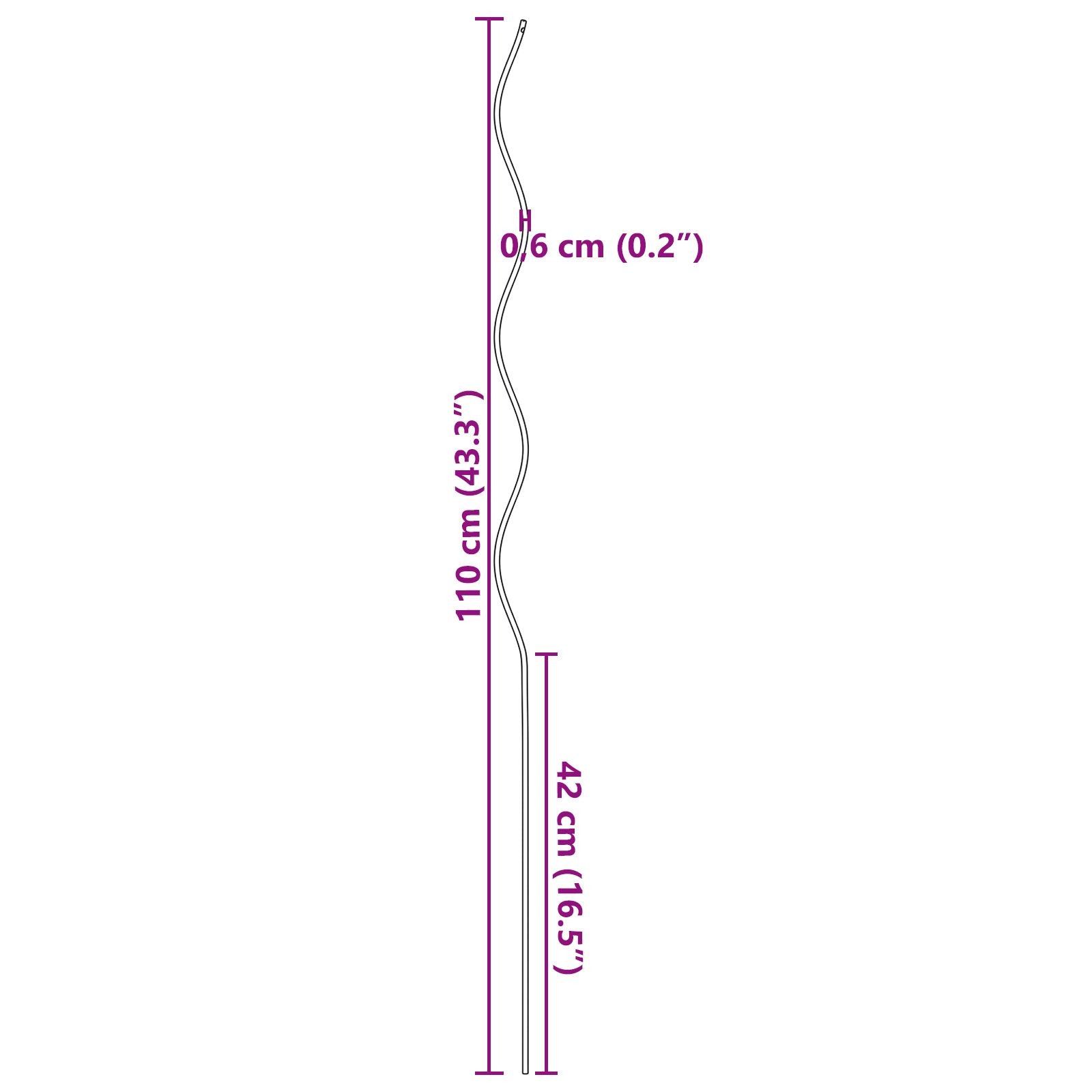 Kierretyt Kasvikannattajat 5 kpl 110 cm Teräksestä