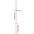 Spiraalimaiset kasvitukevat (20 kpl, 150 cm, Teräs)