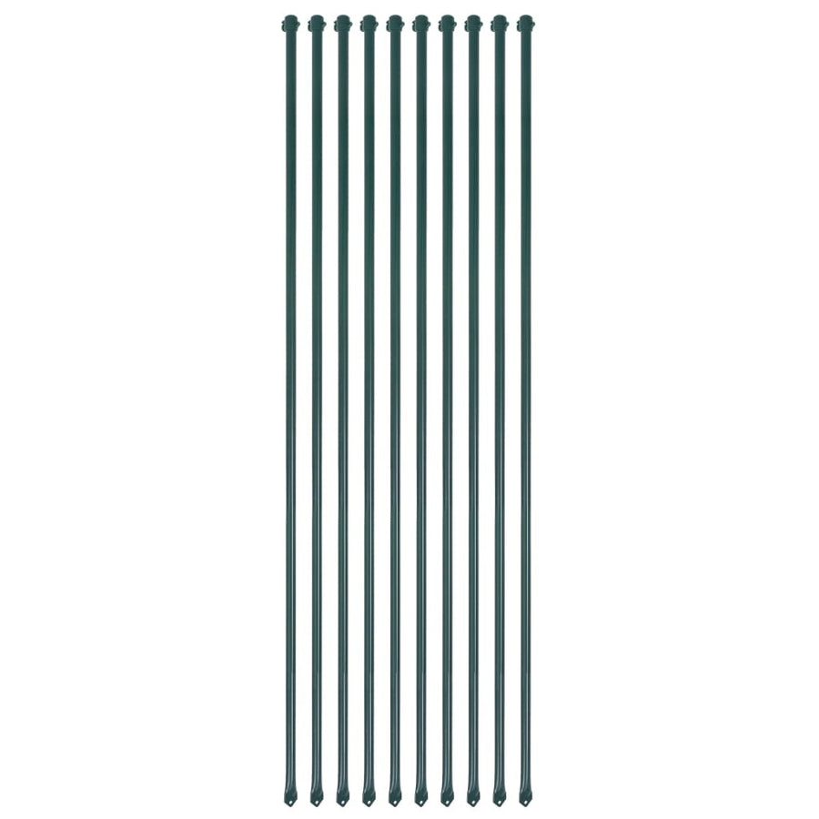 Trädgårdspinnar, 10 st, 1,5 m, metall, gröna