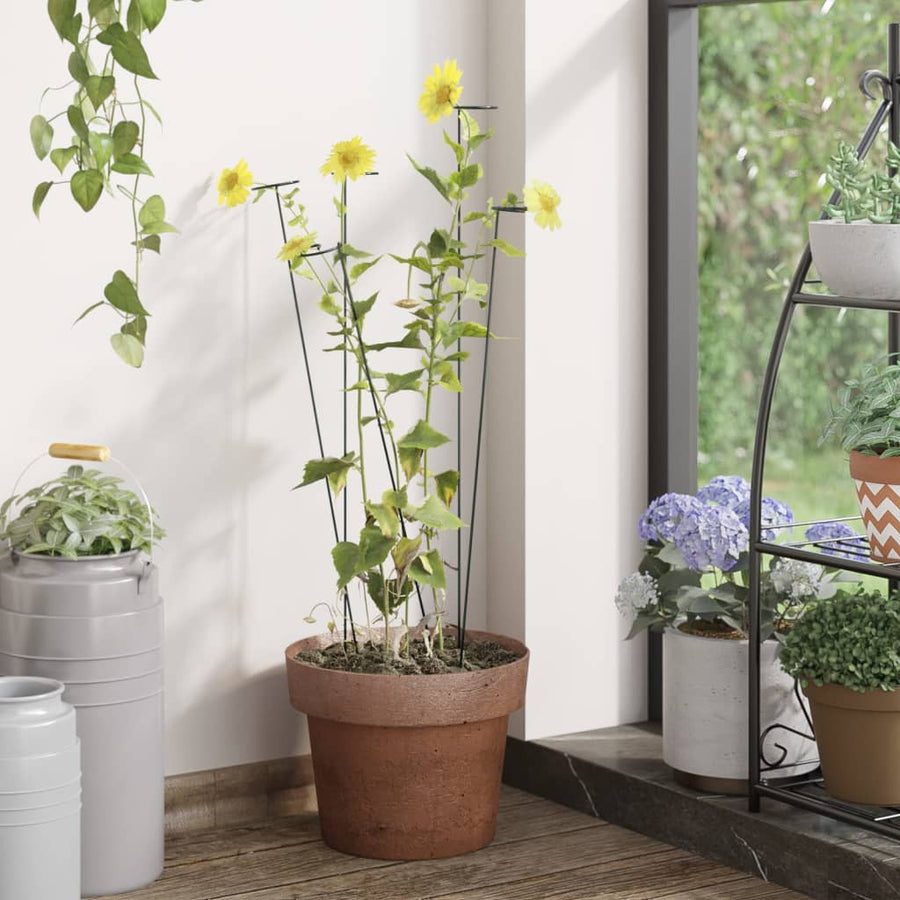 Stöd för trädgårdsväxter, 20 st, gröna, 61 cm, stål