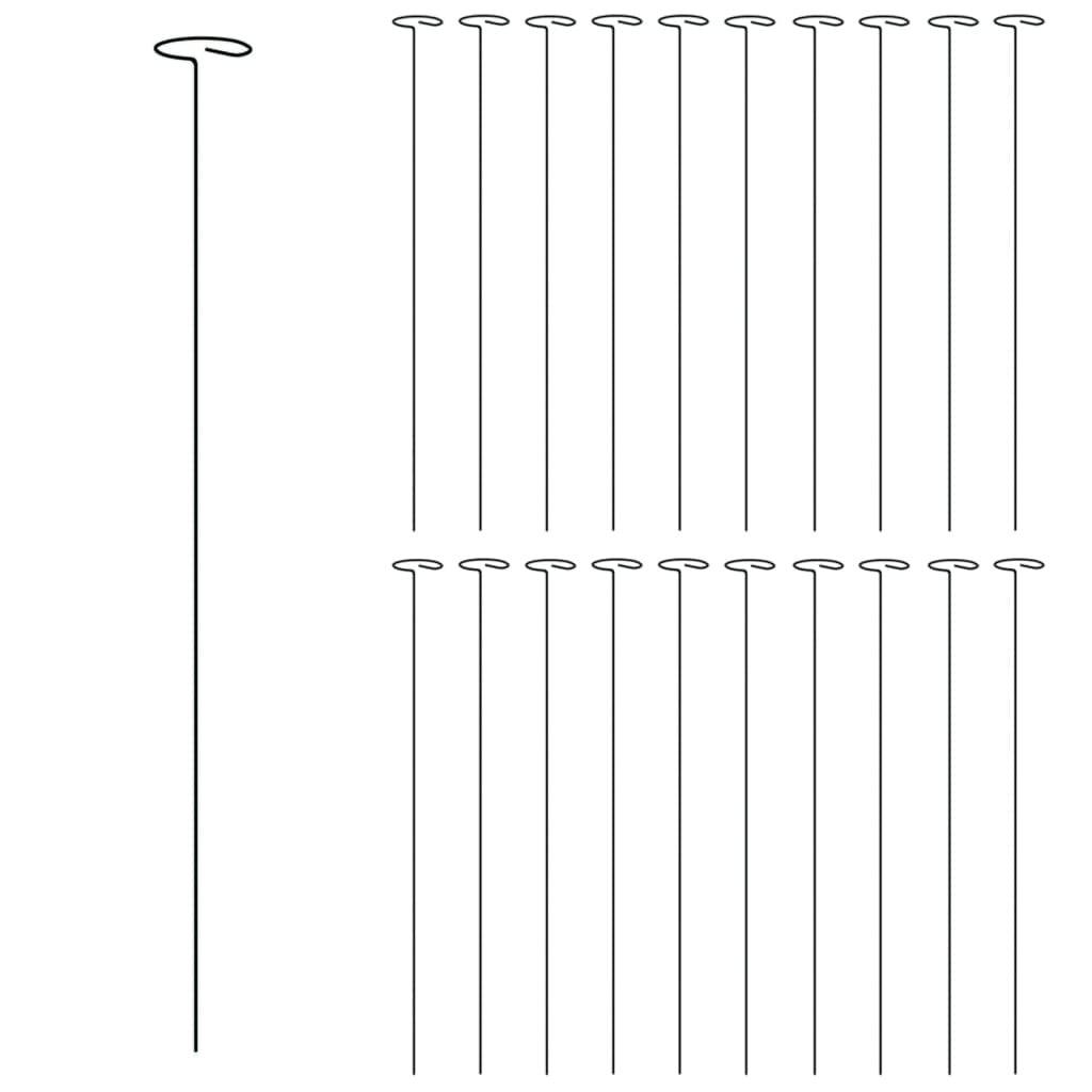 Stöd för trädgårdsväxter, 20 st, gröna, 61 cm, stål