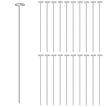 Stöd för trädgårdsväxter, 20 st, gröna, 61 cm, stål
