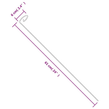 Stöd för trädgårdsväxter, 20 st, gröna, 61 cm, stål