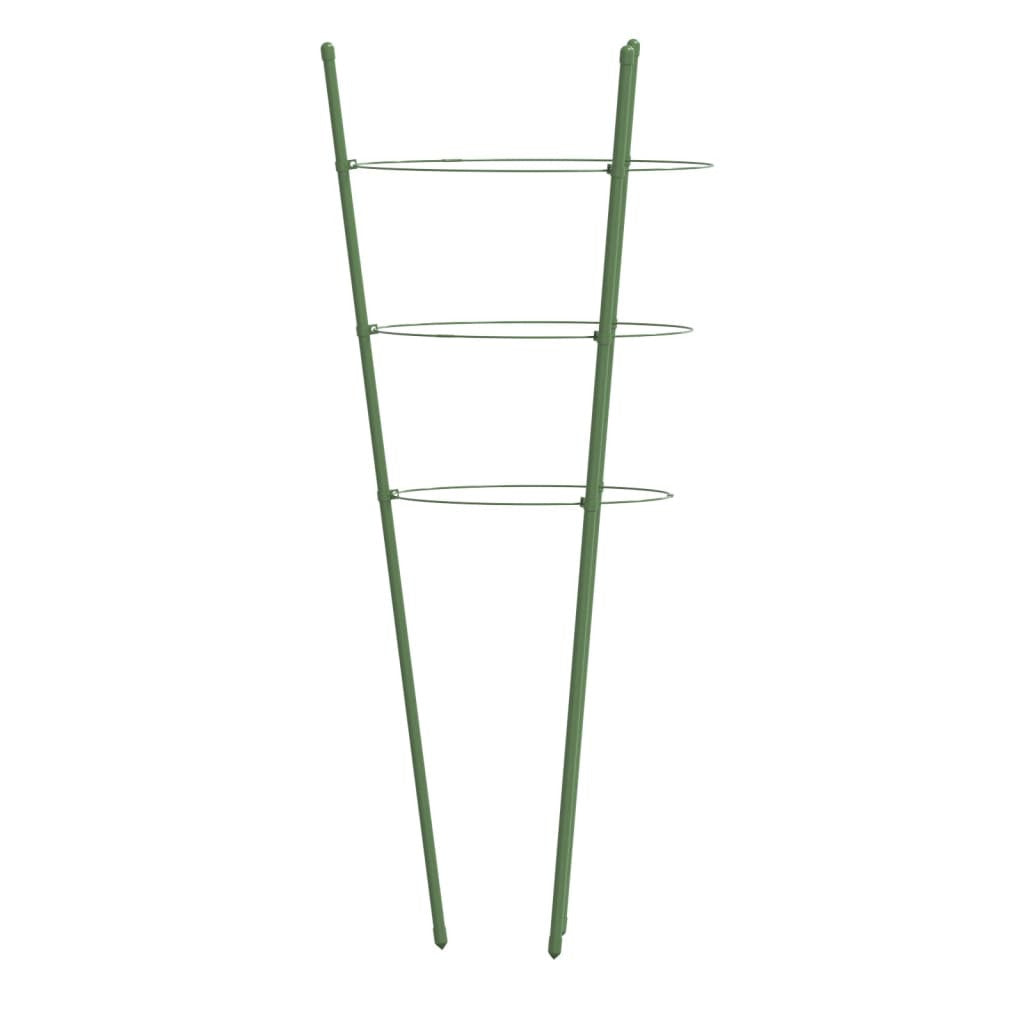Trädgårdsväxtstöd 3 ringar 5 st gröna 45 cm stål
