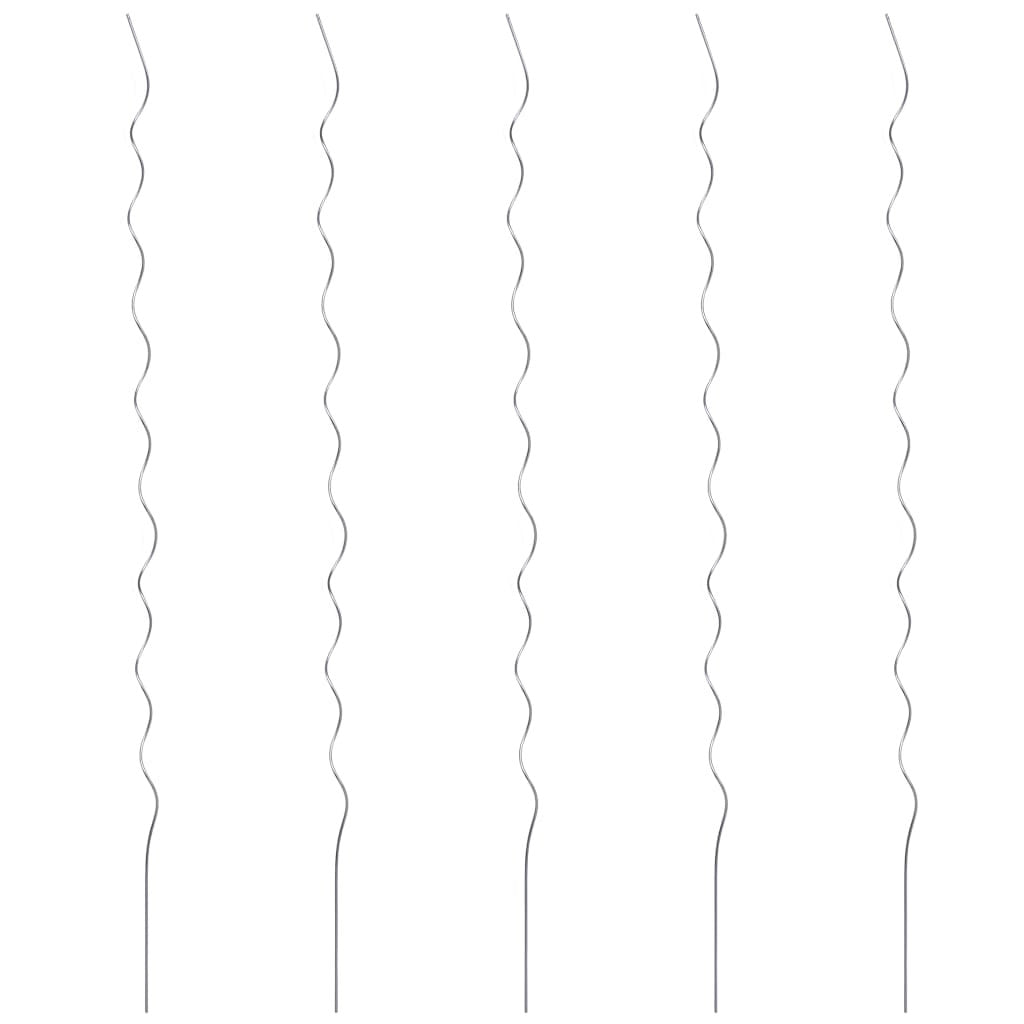 Växtstöd, 5 st, spiral, 110 cm, galvaniserat stål