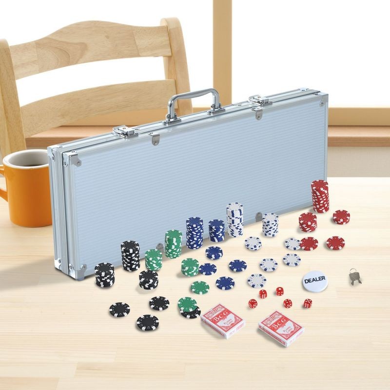 Pokerisalkku 500 pelimerkkiä + 2 korttipakka