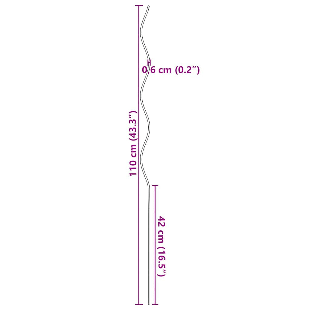 Kasvituet 5 kpl spiraali 110 cm Galvanoitu teräs