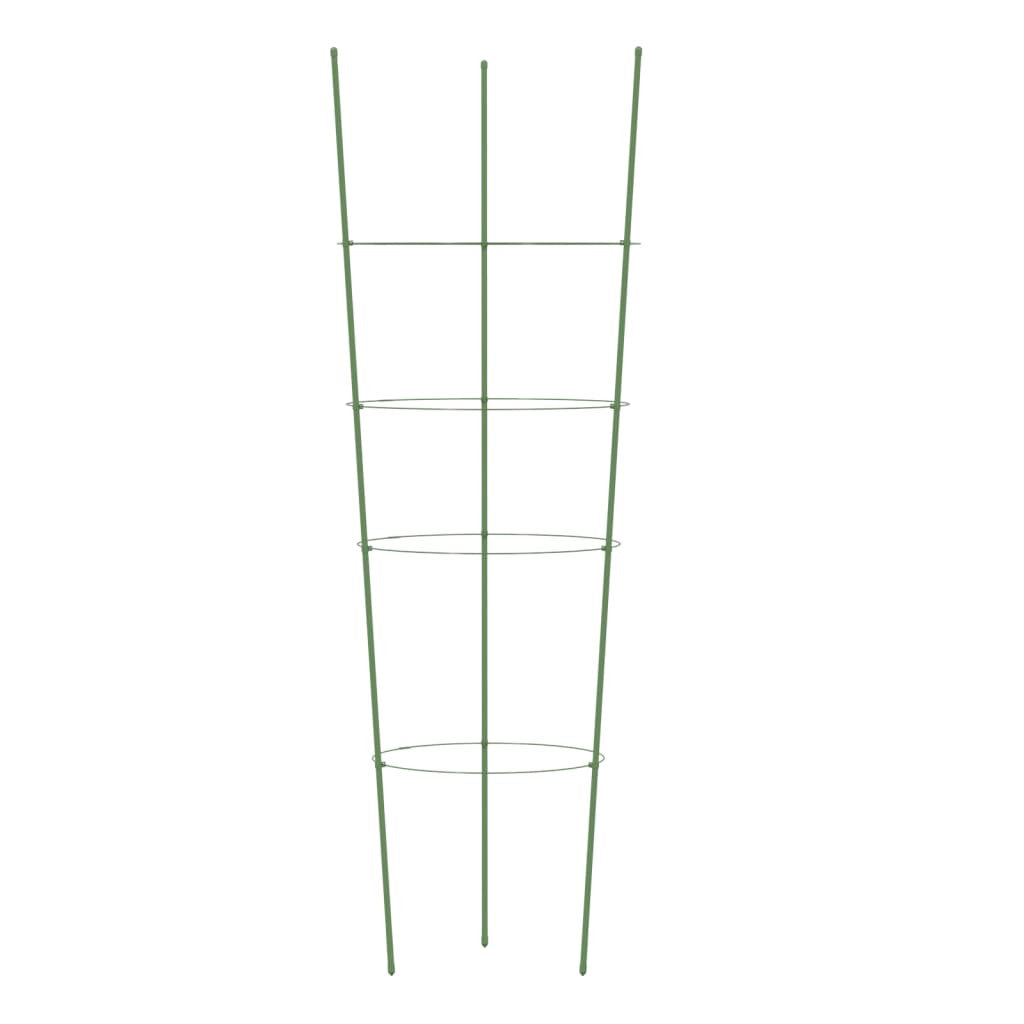 Trädgårdsväxtstöd 4 ringar 5 st gröna 90 cm stål