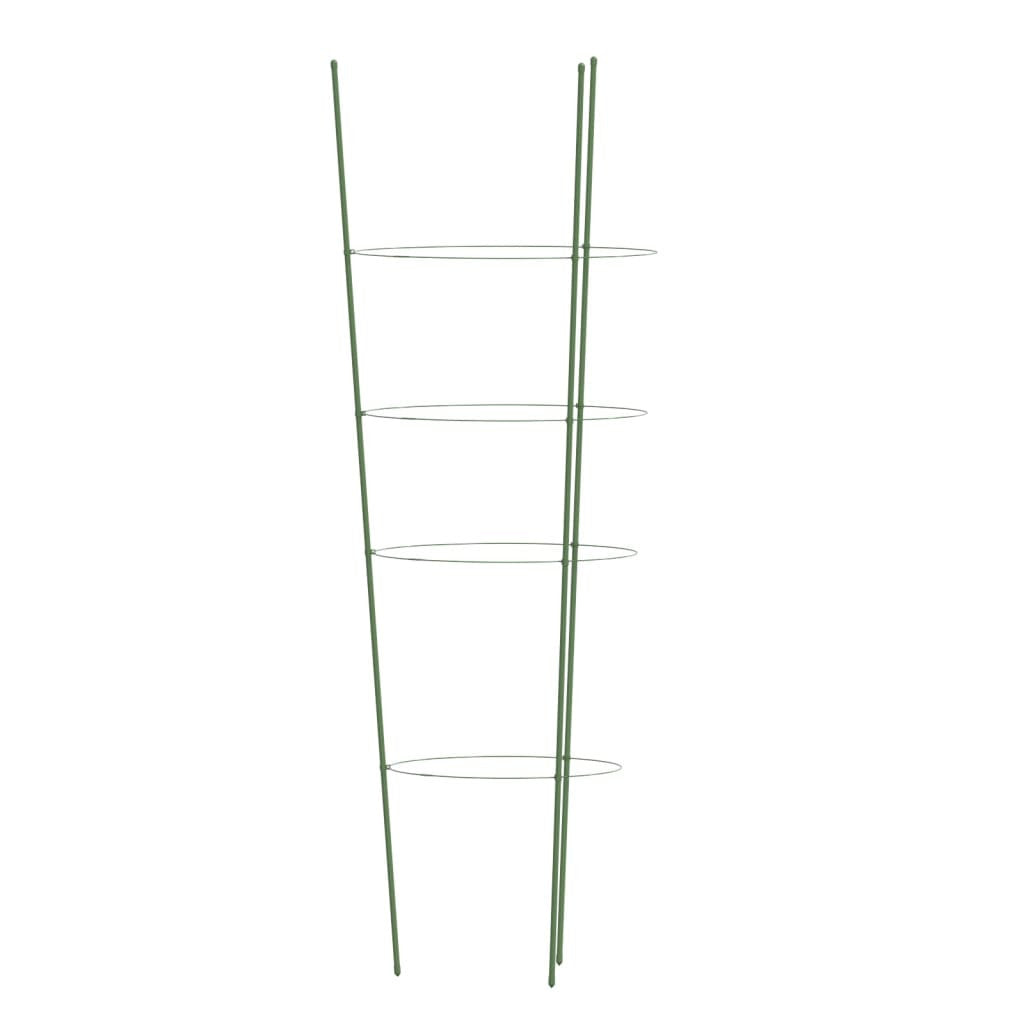 Trädgårdsväxtstöd 4 ringar 5 st gröna 90 cm stål