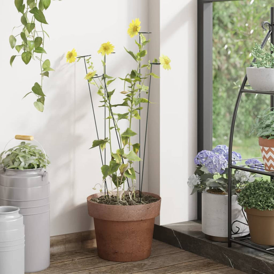 Stöd för trädgårdsväxter, 20 st, gröna, 91 cm, stål