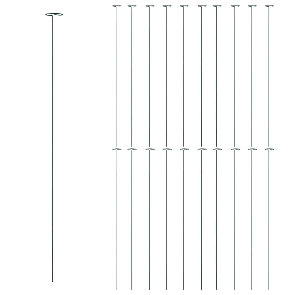 Stöd för trädgårdsväxter, 20 st, gröna, 91 cm, stål