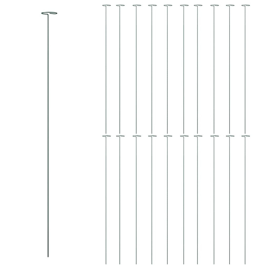 Stöd för trädgårdsväxter, 20 st, gröna, 91 cm, stål