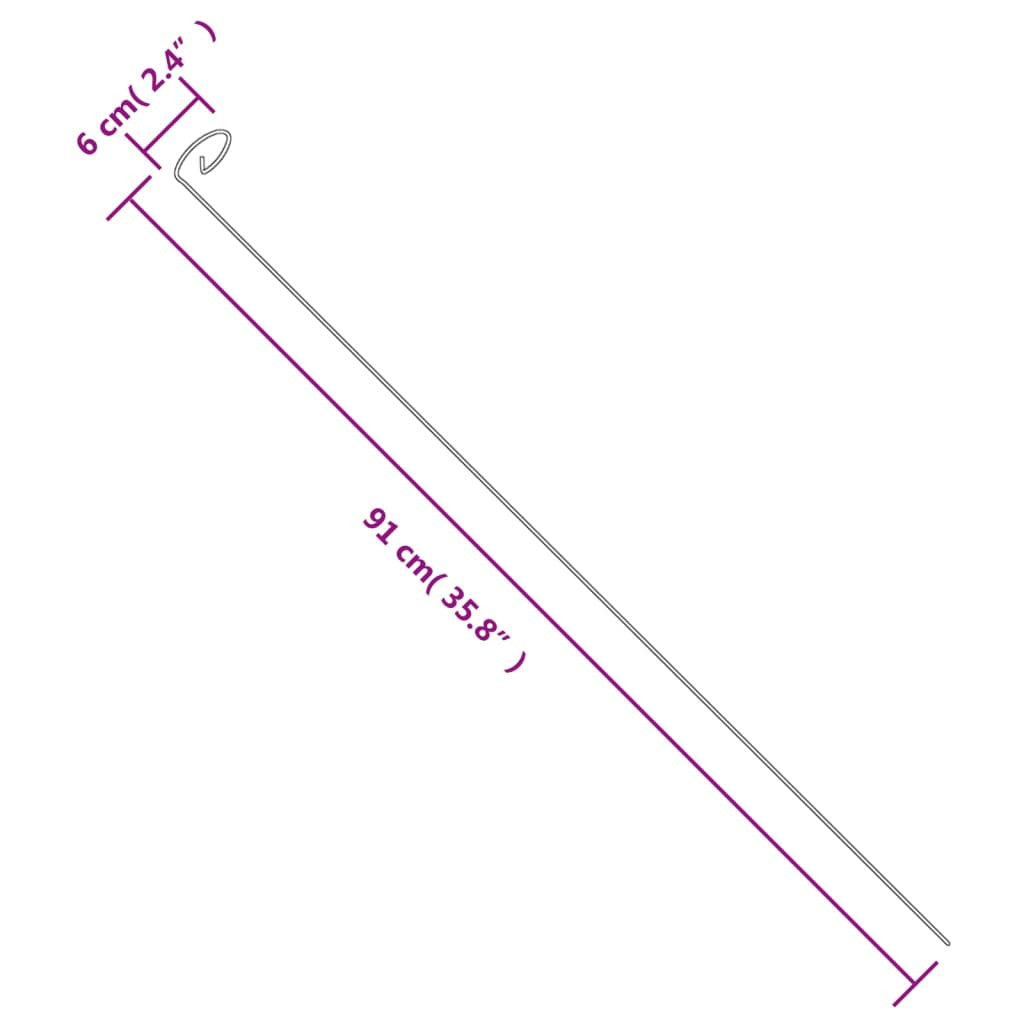 Stöd för trädgårdsväxter, 20 st, gröna, 91 cm, stål