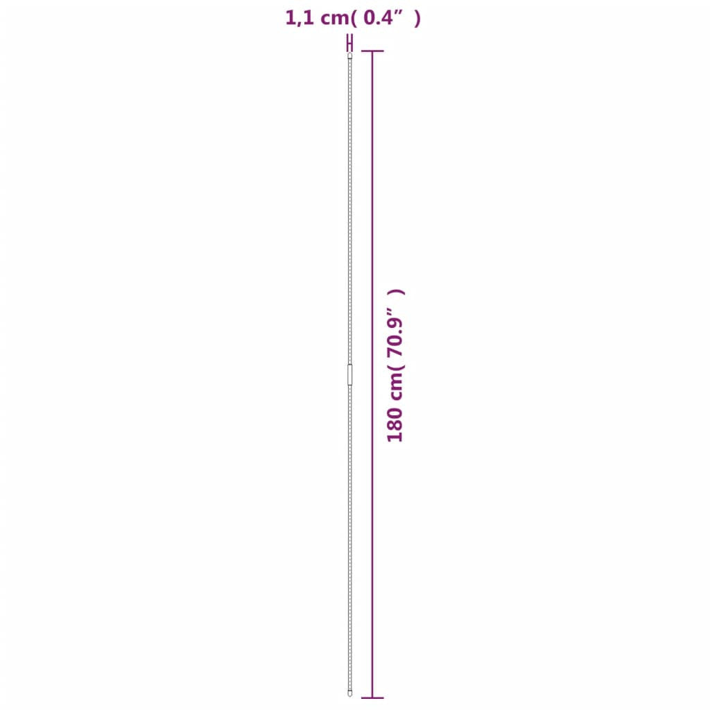 Växtstöd, 30 st, gröna, 180 cm, stål