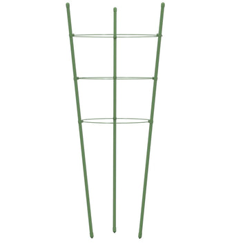 Stöd för trädgårdsväxter, 3 ringar, 5 st, gröna, 60 cm, stål