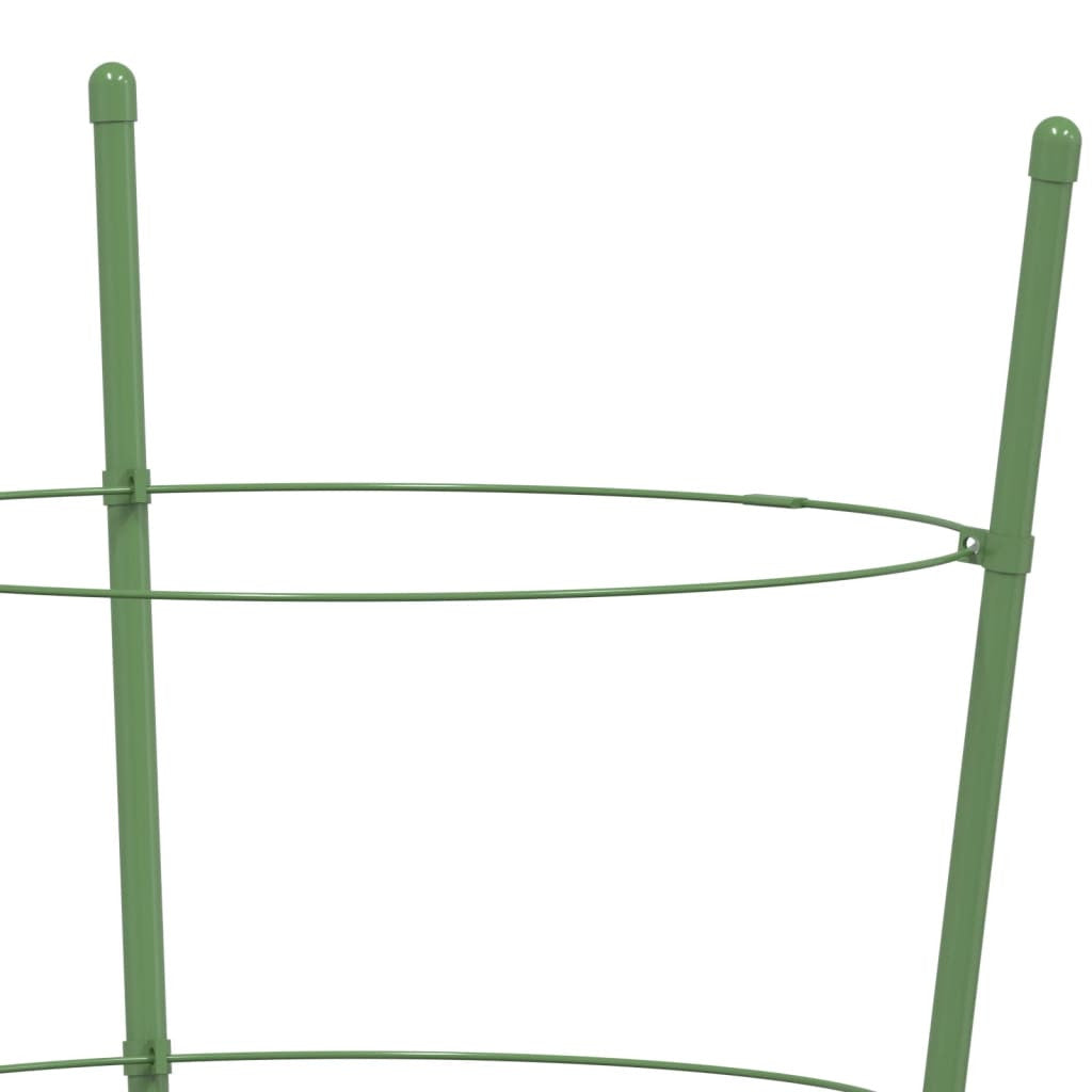 Stöd för trädgårdsväxter, 3 ringar, 5 st, gröna, 60 cm, stål
