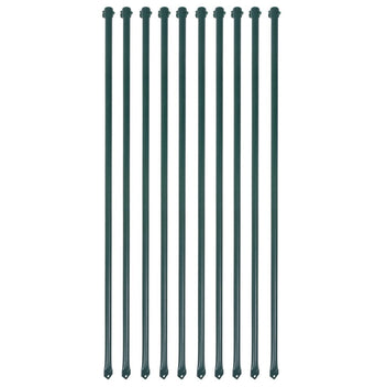 Trädgårdsstolpar, 10 st, 1 m, metall, gröna