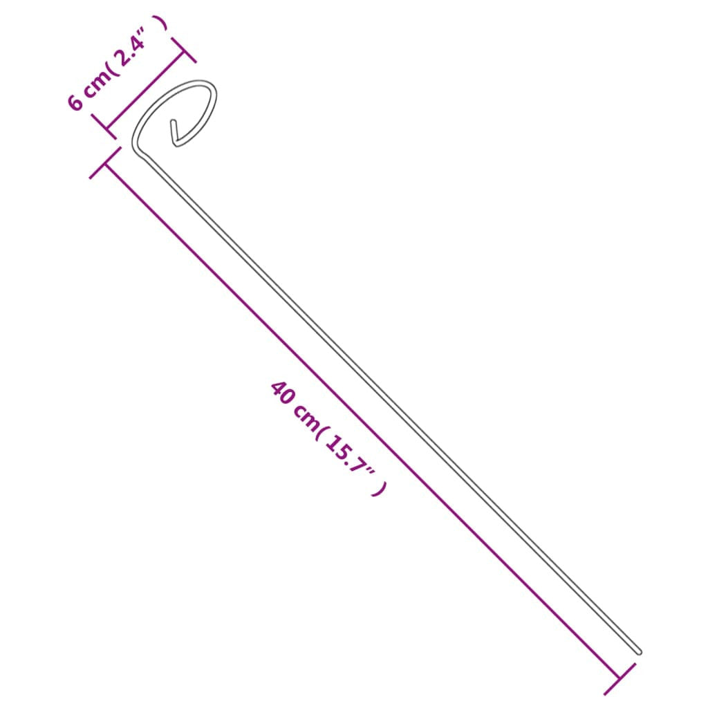 Stöd för trädgårdsväxter, 20 st, gröna, 40 cm, stål