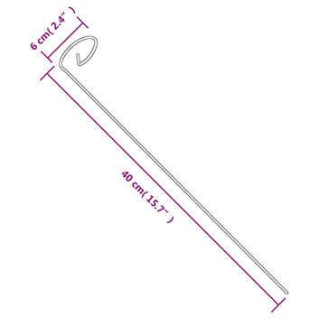 Stöd för trädgårdsväxter, 20 st, gröna, 40 cm, stål