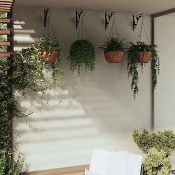 Hängande korgklämmor med blomkrukor, 4 st, svart stål