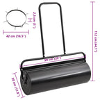 Nurmikkojyrä ilmauspannoilla musta 63 l rauta ja teräs