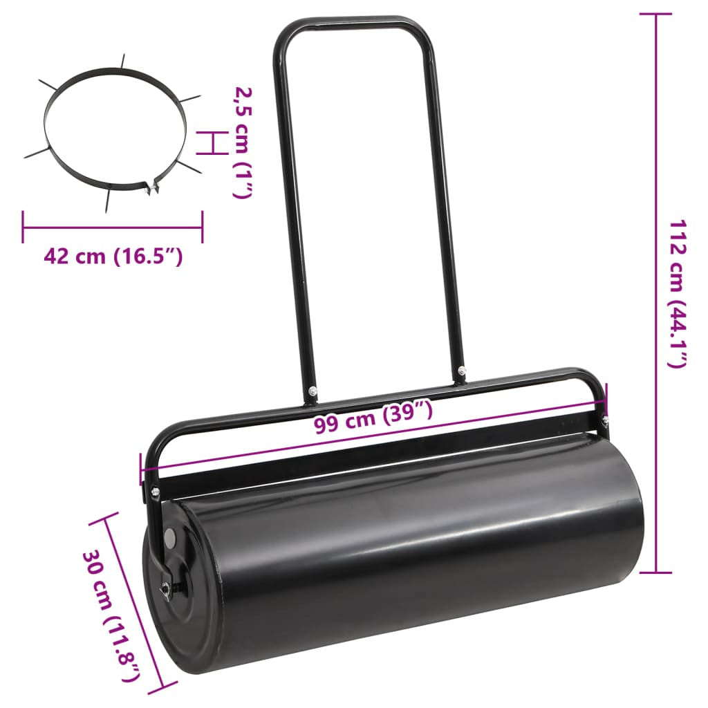 Nurmikkojyrä ilmauspannoilla musta 63 l rauta ja teräs