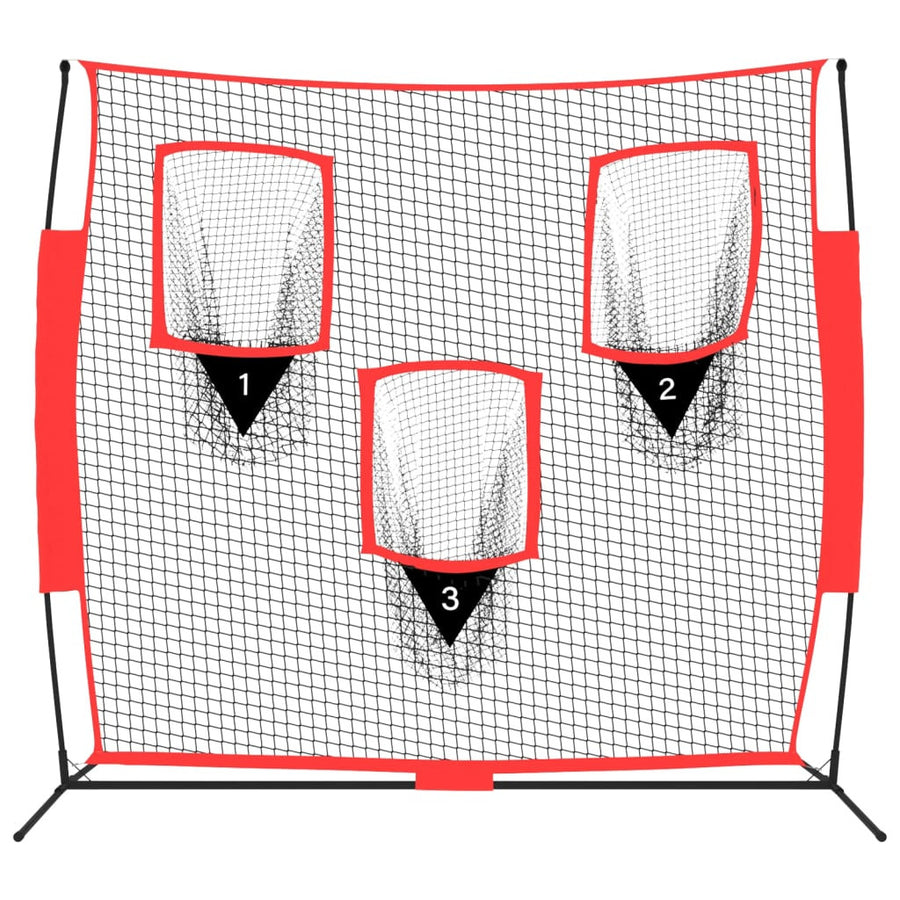 Bärbart basebollnät, svart 183x105x183 cm