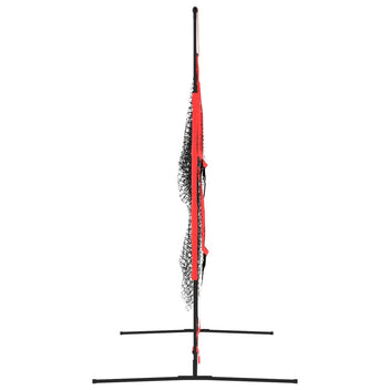 Kannettava pesäpalloverkko mustapunainen 183x105x183 cm