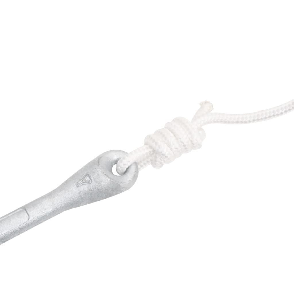 Fällbar ankare med rep, silver, 8 kg, varmförzinkat gjutjärn