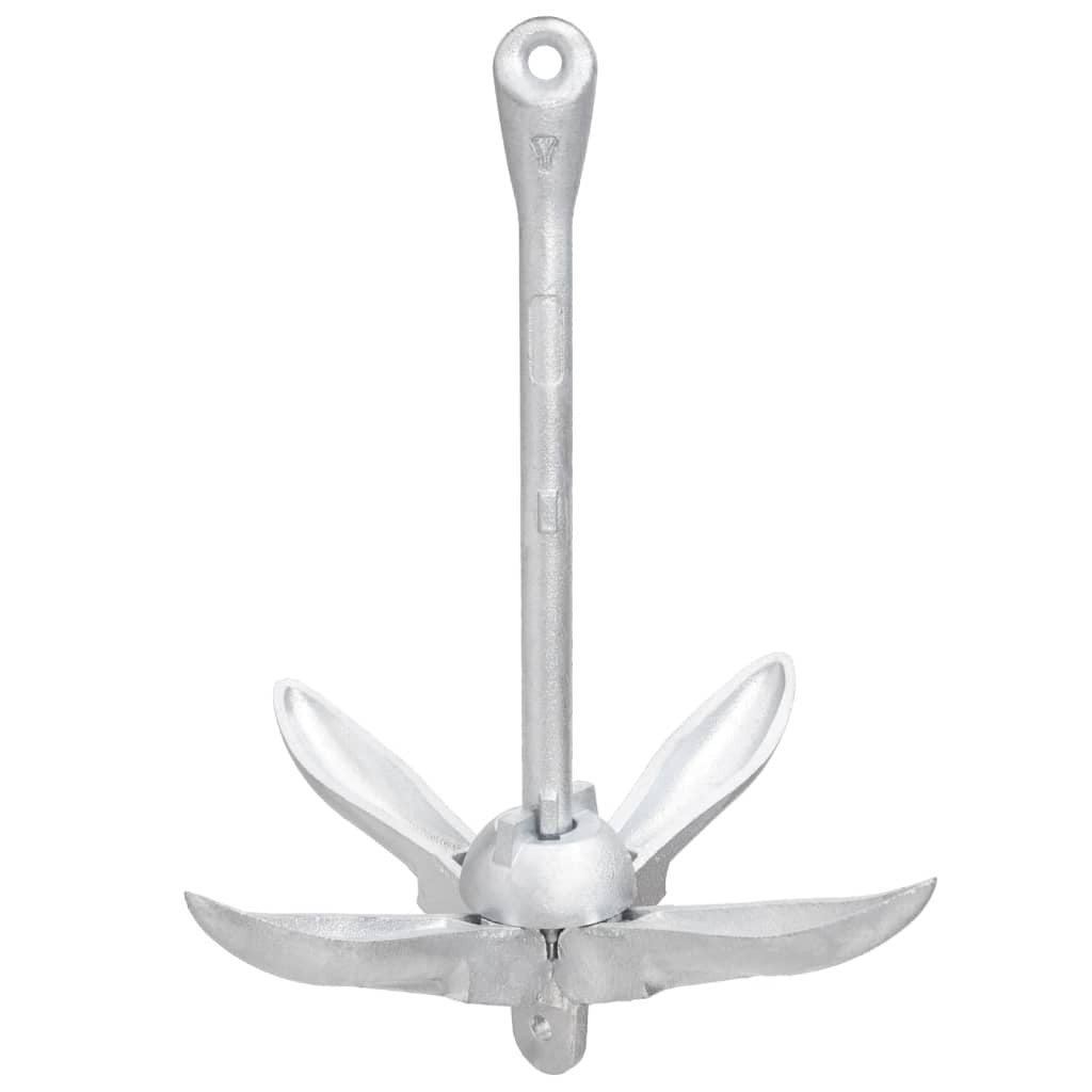 Fällbar ankare med rep, silver, 1,5 kg, smidesjärn