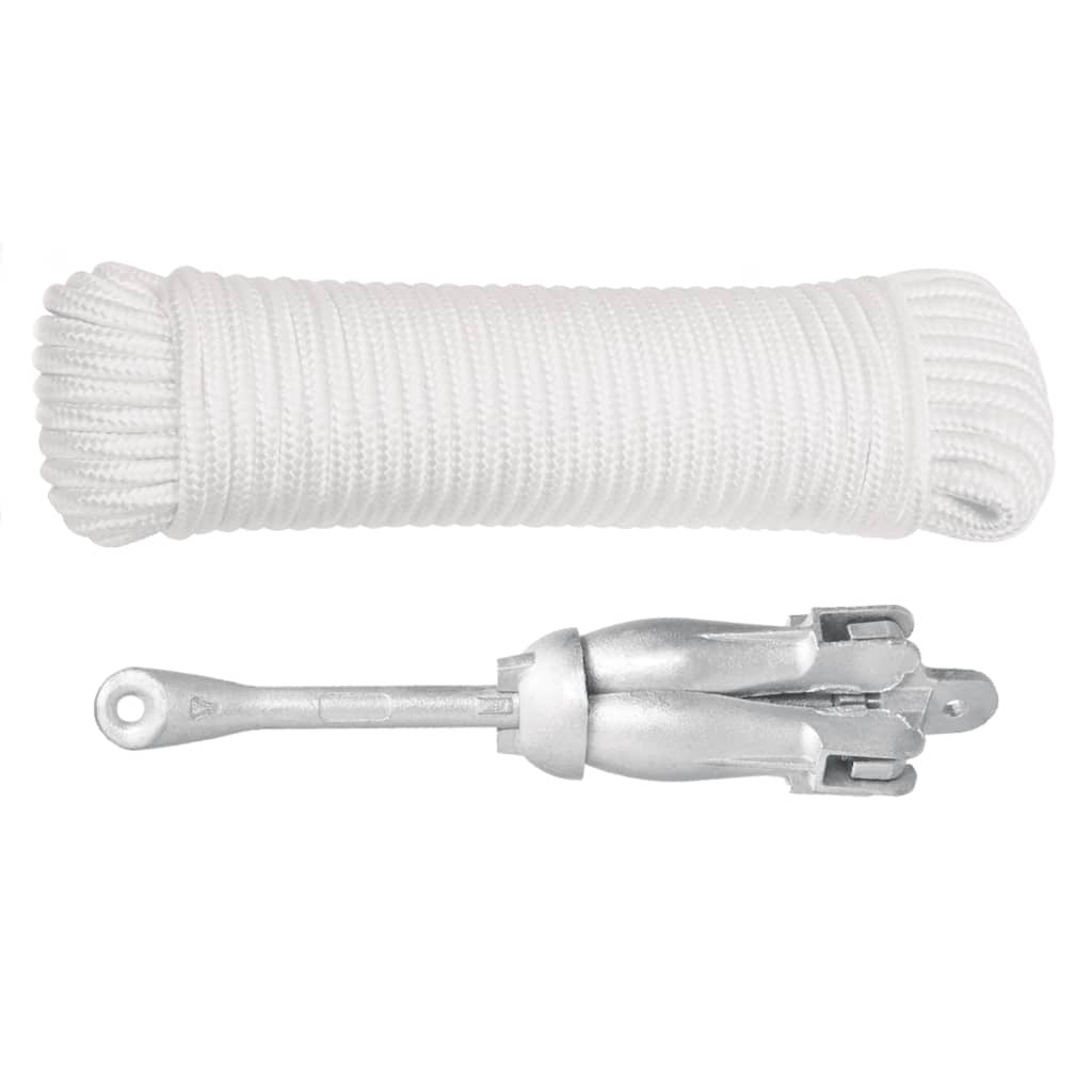 Taitettava ankkuri köydellä hopea 3,2 kg takorauta