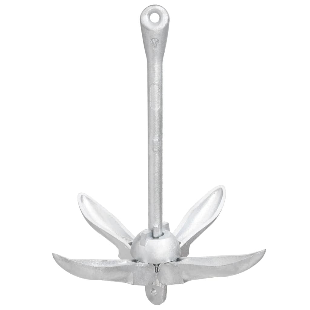 Fällbart ankare med rep, silver, 3,2 kg, smidesjärn