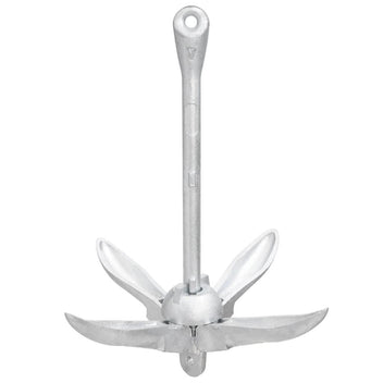 Fällbart ankare med rep, silver, 3,2 kg, smidesjärn