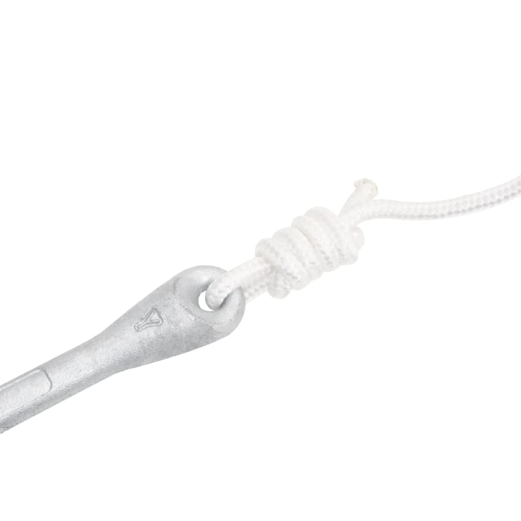 Fällbart ankare med rep, silver, 3,2 kg, smidesjärn