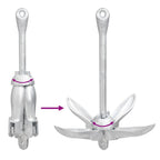 Taitettava ankkuri hopea 6 kg kuumasinkitty valurauta