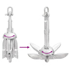 Taitettava ankkuri hopea 0,7 kg kuumasinkitty valurauta