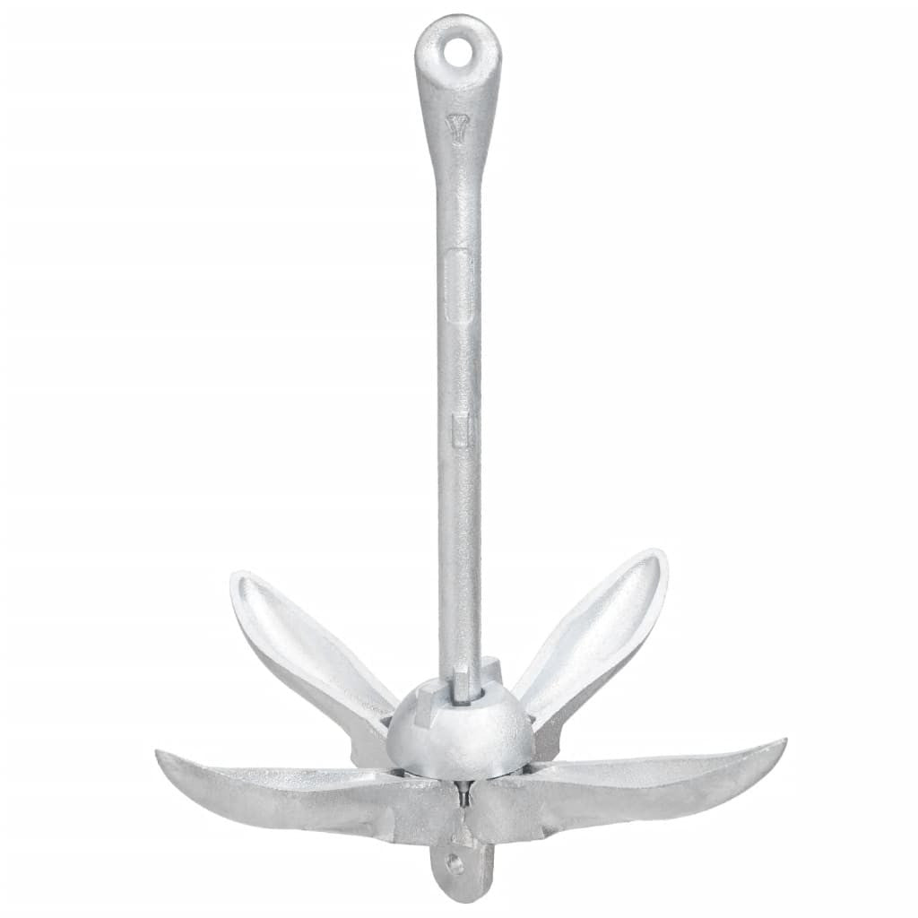 Fällbar ankare med rep, silver, 2,5 kg, smidesjärn