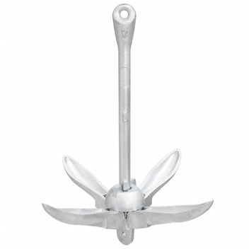 Fällbar ankare med rep, silver, 2,5 kg, smidesjärn